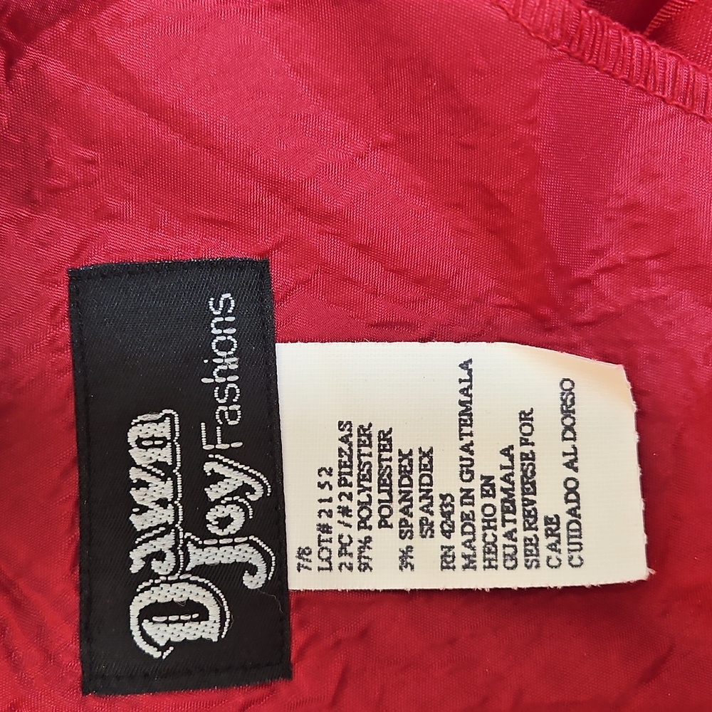 Vintage Red Dress & Longsleeve Dinner Jacket Matching Set - Picture 5 of 6